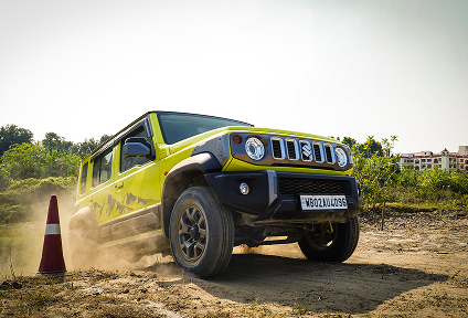 Off-road vehicle kicking up dust - Adventure sports photography